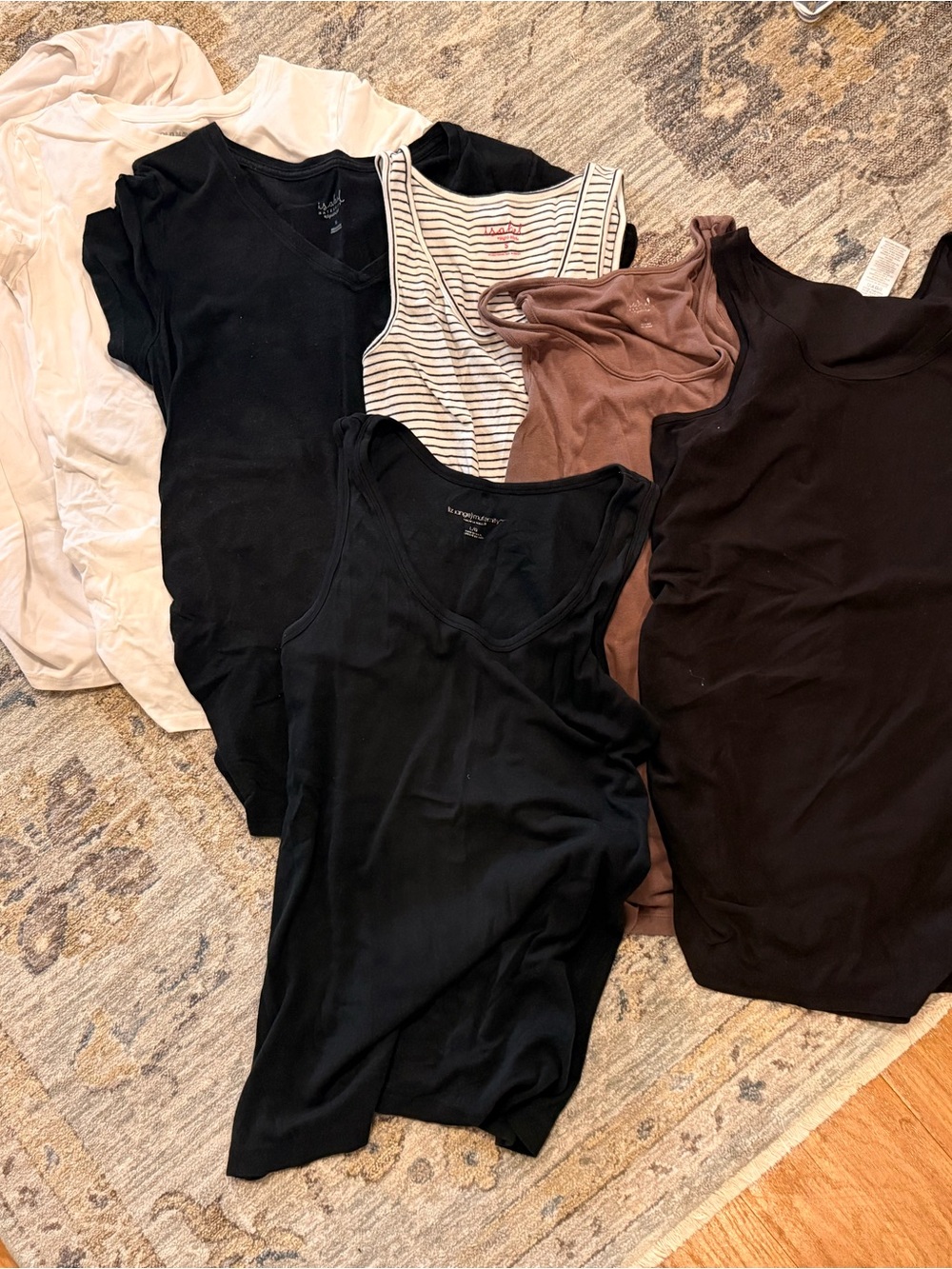 Assorted Women’s Tank & Tee Top Pack - Black, White, Brown, Striped
